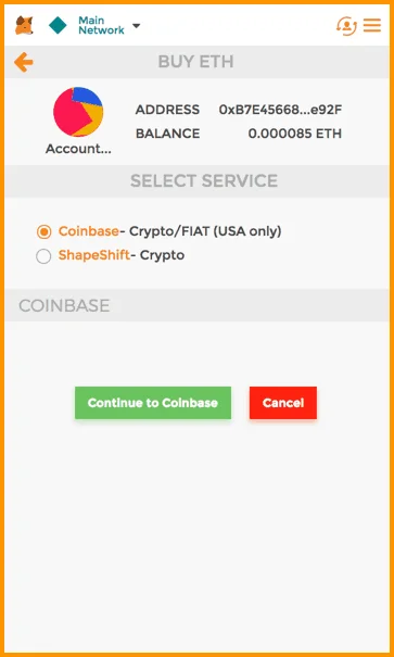 MetaMask Wallet Interface
